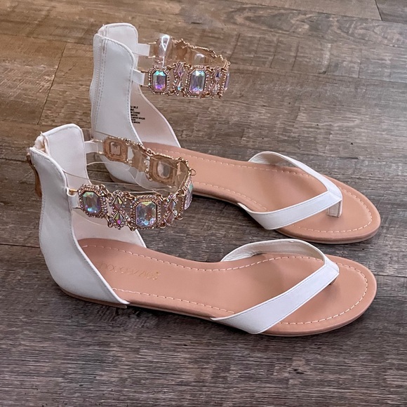 Shoe Dazzle Shoes - While bedazzled sandals